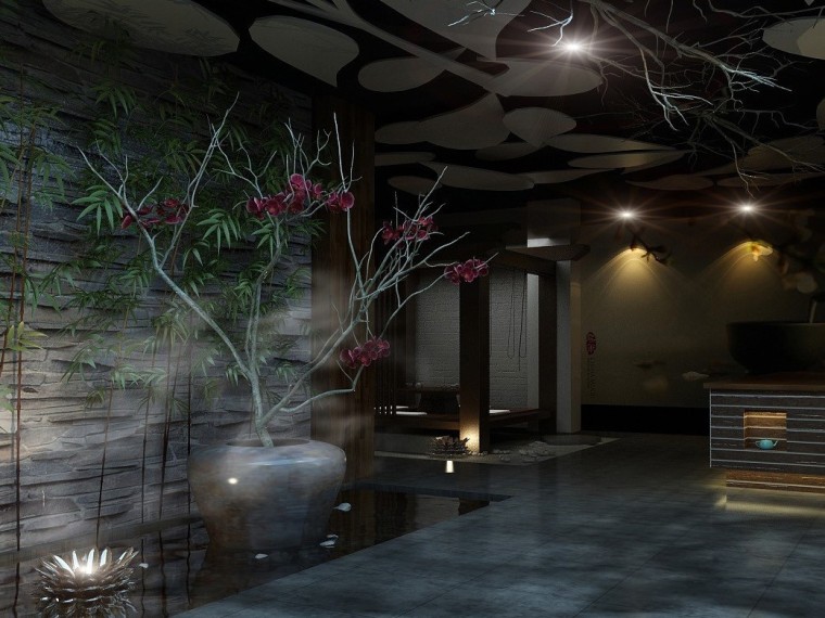 室内成套设计效果图资料下载-中式茶馆成套3D模型下载（附效果图）