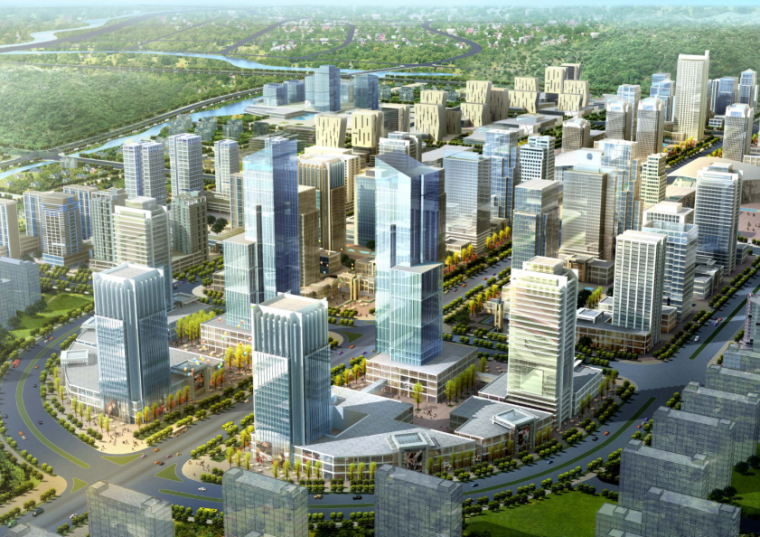 行政中心区城市设计案例资料下载-[湖北]科技新城现代服务中心区规划设计方案文本