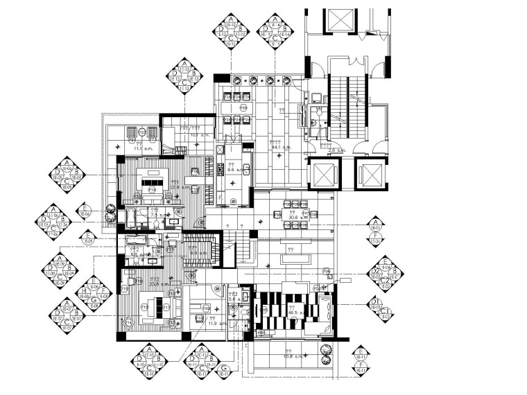 小住宅全套CAD资料下载-[深圳]现代简约风格错层小复式装修全套施工图