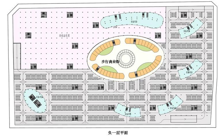 [江苏]超高层现代风格综合性商业综合体建筑设计方案文本-超高层现代风格综合性商业综合体建筑平面图