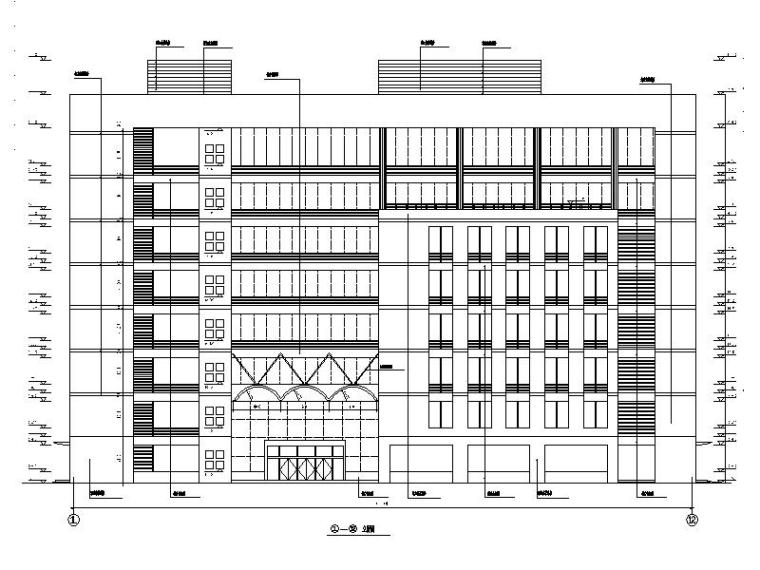 [北京]某老年活动中心建筑施工图-[北京]某老年活动中心立面图