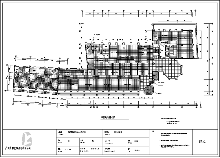 全国知名英语培训机构广州总部培训点室内装修施工图-四层地面铺设图