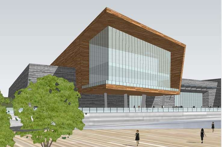 南宁博物馆设计方案资料下载-现代风格博物馆含基地设计方案sketchup模型