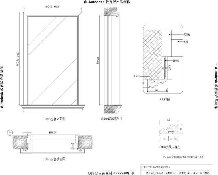 木作家具欧式构件CAD图块（门类、垭口、窗套、线条、装饰部件）-窗套2