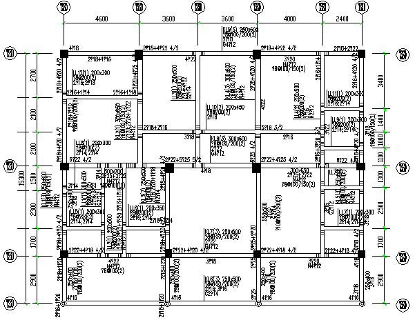 cad异形施工图资料下载-异形柱整套框架结构施工图（CAD，14张）