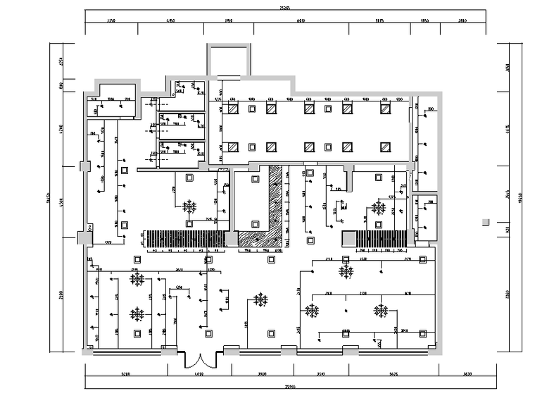 工业风格复古loft酒吧咖啡厅设计施工图（附效果图）-天花灯具布置图