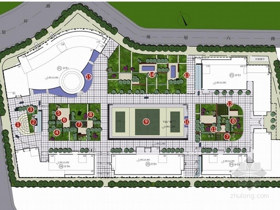 北方商业建筑资料下载-[北方]简洁统一融合生态知名工作环境景观设计方案