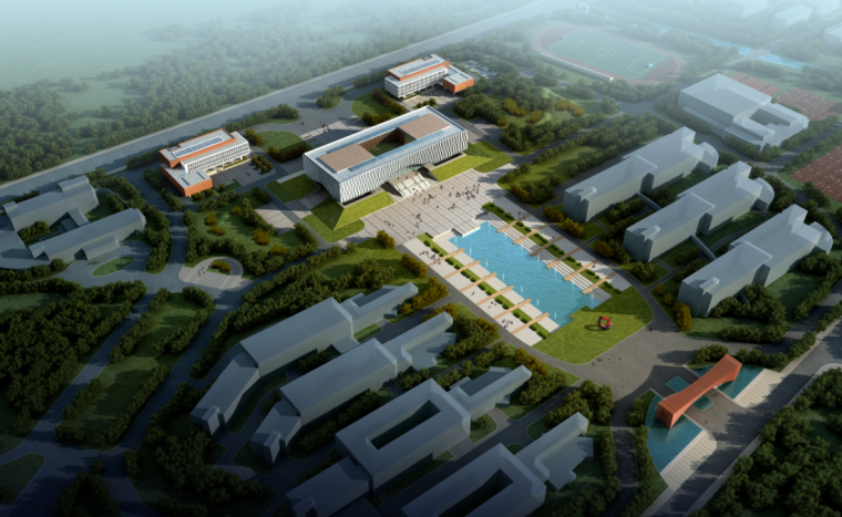 库哈斯设计的图书馆资料下载-南京技术学院图书馆建筑方案文本+CAD