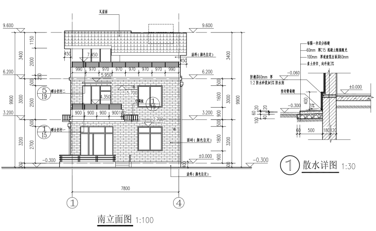 美式3层独栋别墅建筑设计施工图（含全套CAD图纸）-屏幕快照 2019-01-09 上午10.45.24