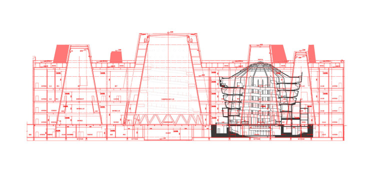 天津滨海文化中心探索馆-BTA_Tianjin-Section_scale_comparison_Guggenheim