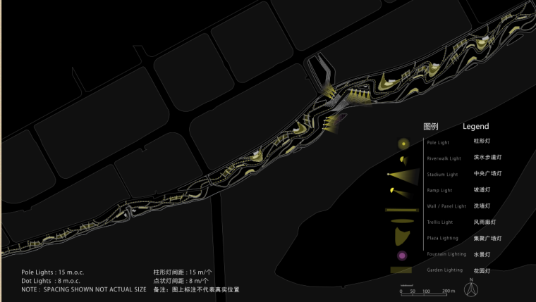 [广东] 顺德德胜河滨水公园景观规划设计（PDF+82页）-灯光效果