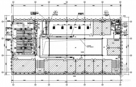 [广东]公共建筑办公楼空调通风及防排烟系统设计施工图（含消防环保设计）-二层空调通风平面图 