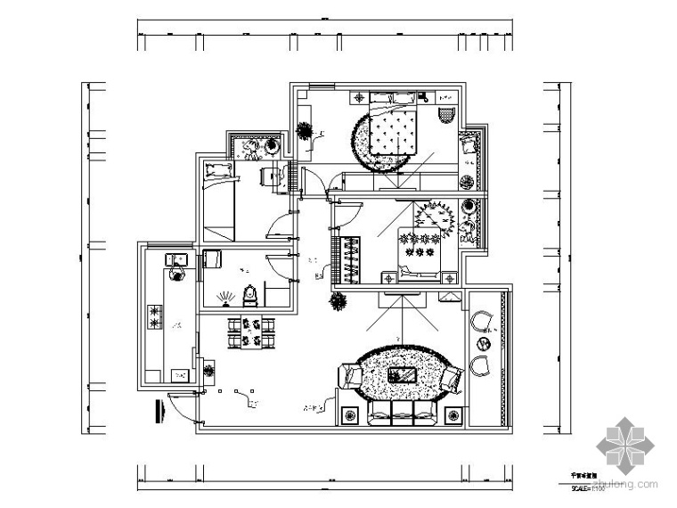 91平现代三居室内装修图资料下载-三居室内装修图