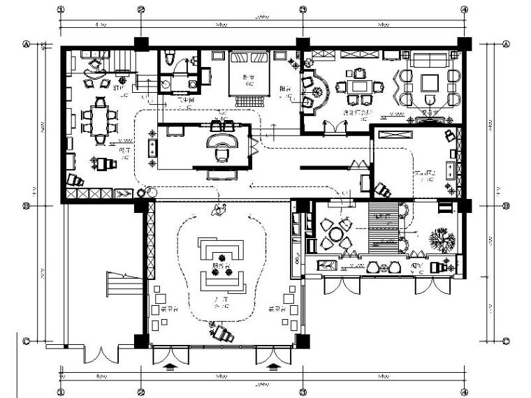 现代简约室内家具CAD资料下载-[福州]某知名现代简约连锁装饰品展厅室内设计施工图（含效果图）