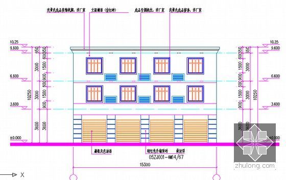 [湖南]道路绿化提质改造工程量清单计价实例(附施工图纸)-建筑整治标准段立面图