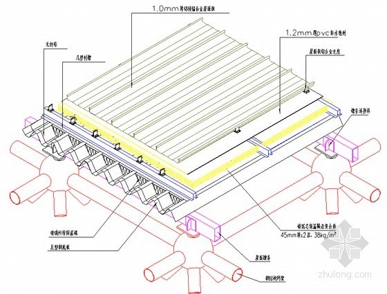 [云南]机场航站楼工程金属屋面系统施工方案（60余页 附图）-金属屋面结构图 