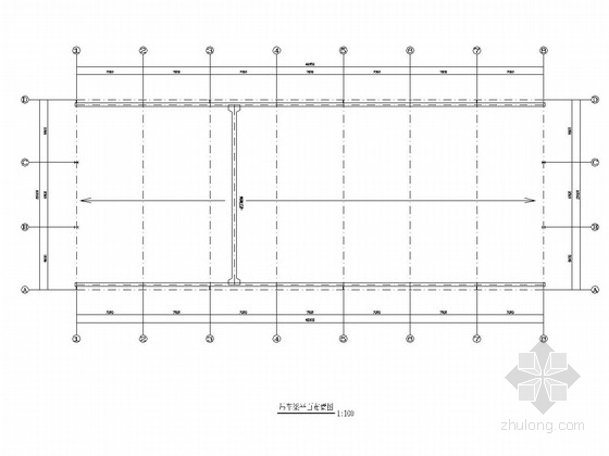 20米跨钢结构厂房结构施工图-吊车梁平面布置图 
