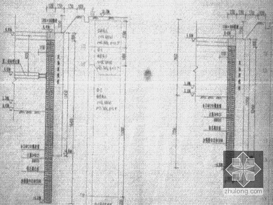 [江苏]地下通道基坑排桩支护及土方开挖降水施工方案-支护断面图