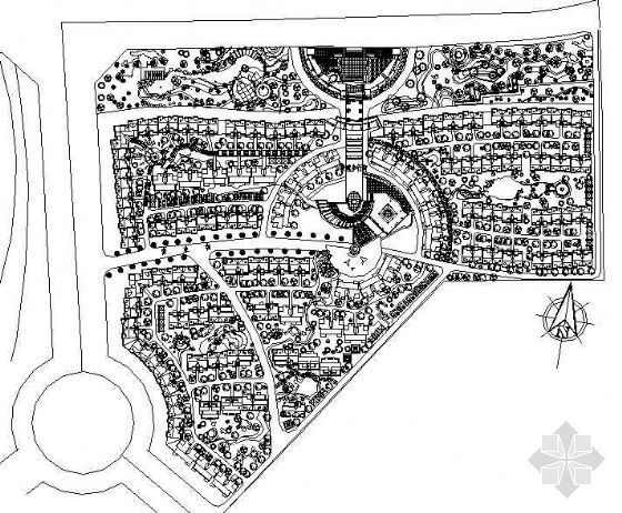住宅总平面CAD资料下载-某住宅区景观设计总平面