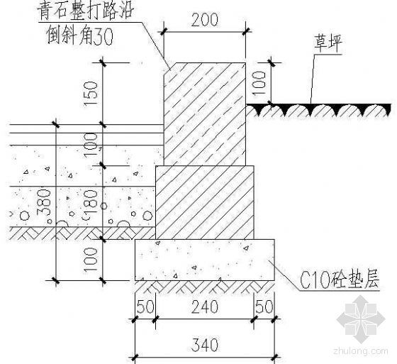 青石路沿详图-4