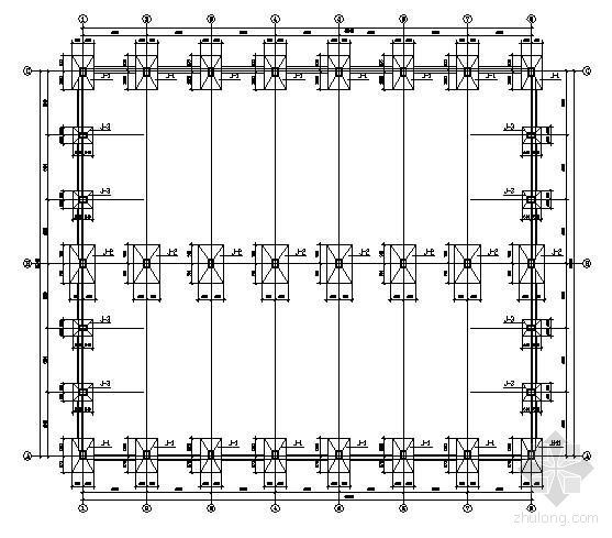 12米跨门式钢架结构图纸资料下载-某36M双跨门式钢架单层厂房图纸