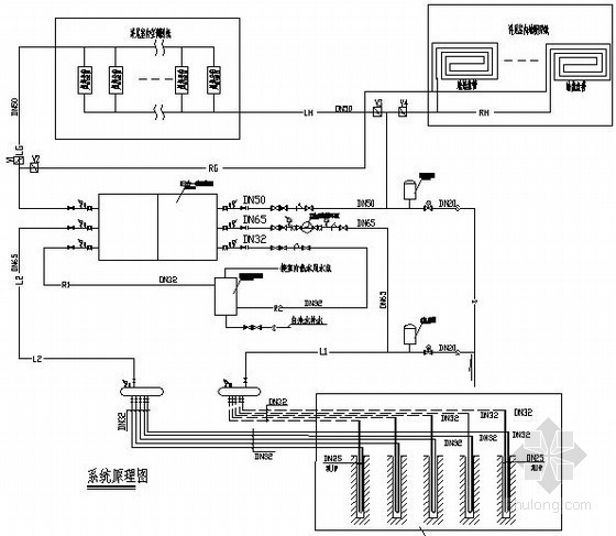 [合肥]高级别墅地源热泵空调设计全套施工图纸(含地暖 空调电气设计)-系统原理图 