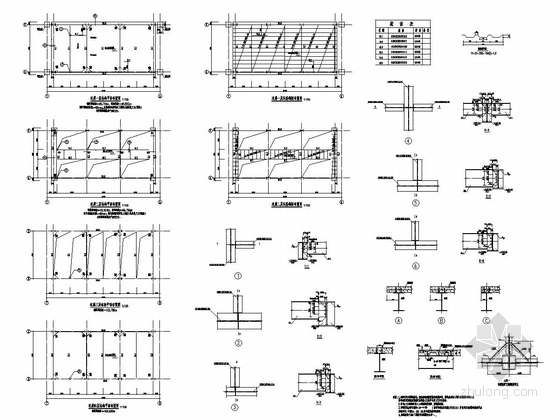 [四川]两栋25层框架核心筒结构办公大楼结构施工图-钢连廊结构平面布置图