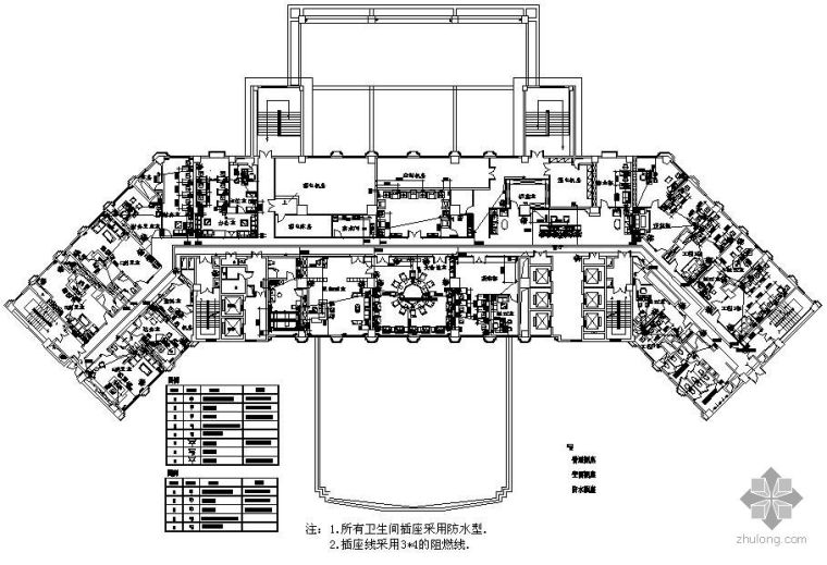 临建办公区平面图资料下载-某办公区照明、插座布置图