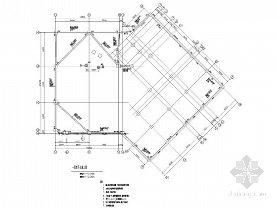 两层钢框架图纸资料下载-地上2层钢框架综合楼结构施工图