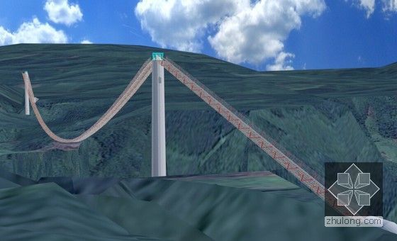 大峡谷玻璃桥主体结构BIM成果展示（附动画、照片）-加猫道