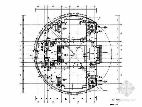 [山西]三层市级圆形平面博物馆建筑施工图（图纸精细 值得参考）-三层市级圆形平面博物馆建筑平面图