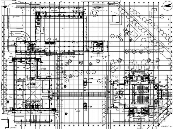 [湖南]简欧风格多层少年宫建筑设计施工图（知名建筑设计院）-简欧风格多层少年宫建筑设计平面图