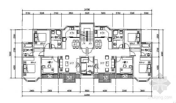 120平米单元住宅资料下载-120-140平米多层住宅户型选集