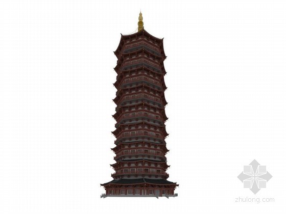 文化建筑3D模型资料下载-宝塔3D模型下载