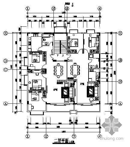 复式楼设计图纸cad资料下载-复式楼平面设计图