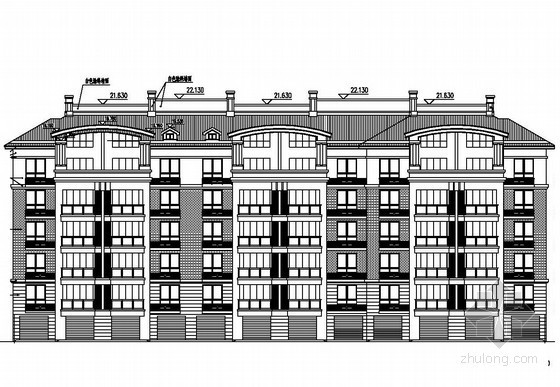 欧式住宅楼效果图资料下载-某六层简欧式板式住宅楼建筑施工图