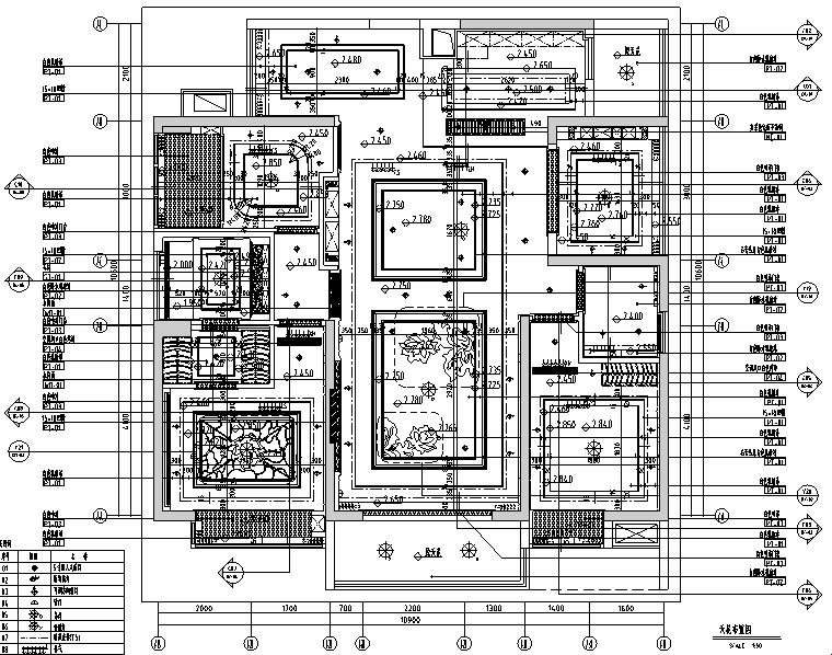 [广东]现代简洁风精装样板房设计（附效果图+物料表）-天花布置图