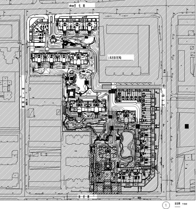 [北京]知名地产东郡居住区北区部分图纸施工图设计（CAD）-北区总平面及分区索引图