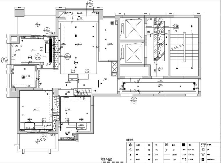 [福建]福州中茵上城国际室内施工图设计（包含CAD+实景图）-吊顶布置图