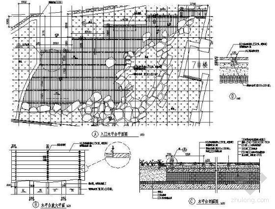 景观木平台资料下载-楼前木平台景观详图