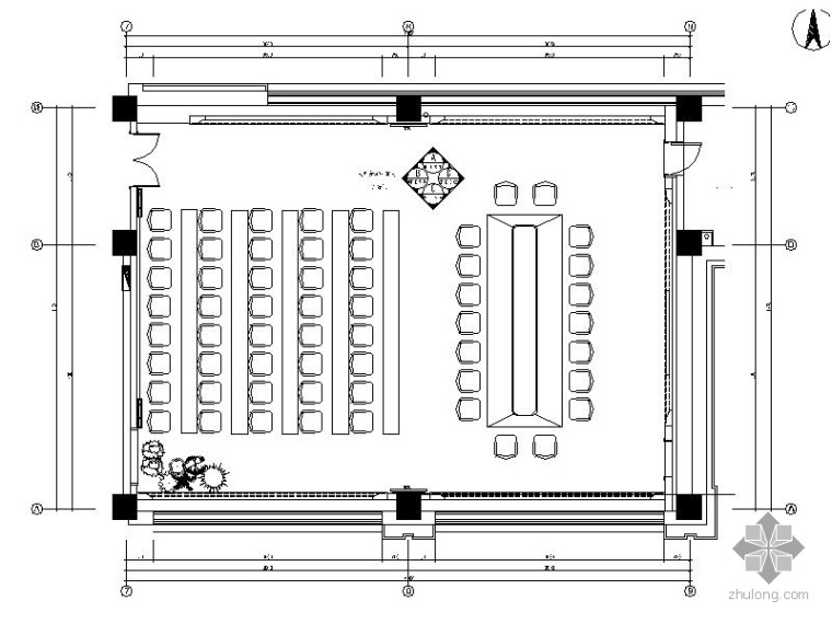 大型会议室建筑施工图资料下载-某会议室装修施工图