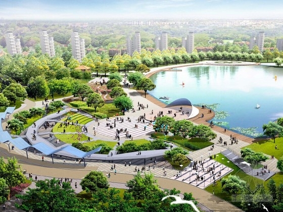 综合性滨水公园设计模型资料下载-[辽宁]滨水综合性名校景观方案详细规划