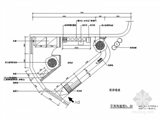 深圳欢乐海岸CAD资料下载-[深圳]童趣连锁奶茶店室内CAD施工图（含效果图）