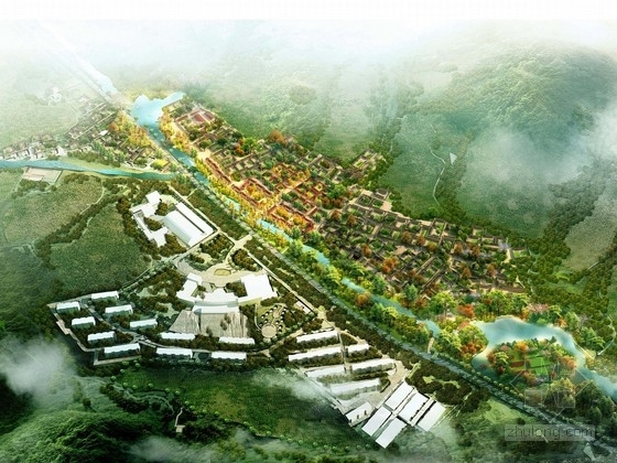 内蒙古绿地系统规划案例资料下载-[内蒙古]背山面水民俗乡村景观规划设计方案
