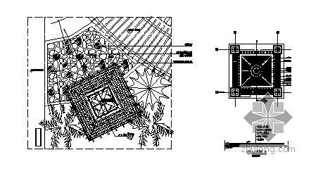 连接广场铺装详图资料下载-某小区景观施工详图