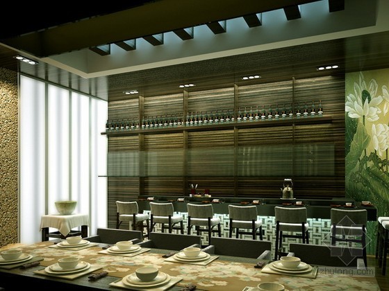 日式餐厅软装方案资料下载-日式餐厅3d模型下载