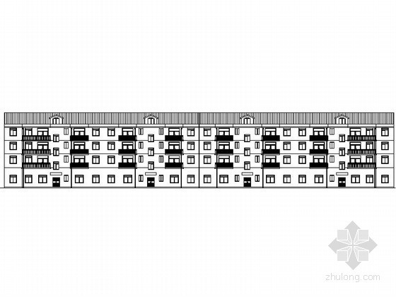 6层沿街商住楼效果图资料下载-某四层沿街商住楼建筑扩初图（南梯）