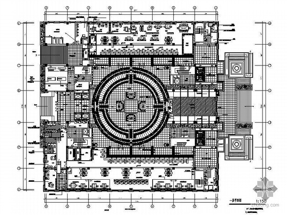 装饰灯柱CAD资料下载-中国人民银行新营业办公楼内装竣工图（装饰+效果图+水电）