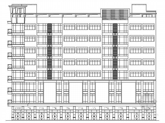 酒店办公综合楼施工图资料下载-某八层酒店办公综合楼建筑施工图