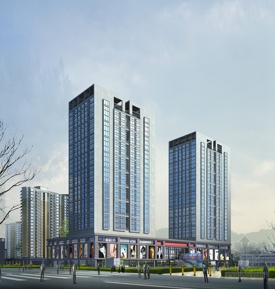 [武汉]欧式风格住宅区规划及单体设计方案文本(含CAD)-住宅区效果图